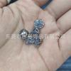 F136 Titanio Garra de Fondo Redondo con Zircón Talla Rosa de Ocho Lados Arete de Titanio Aleación G23 Accesorios de Joyería para Perforación Arete