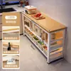 Estante de almacenamiento para cocina, multifuncional, de pie, mesa multicapa, tabla de cortar, banco de trabajo, estante de almacenamiento para microondas y utensilios de cocina, armario lateral