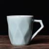 Taza de Celadón Chino Taza de Agua de Cerámica Taza para Beber Doméstica Rombo Creativo Taza de Oficina Souvenir para Invitados Personales