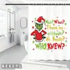 Bestseller transfronterizo de Amazon: Cortina de ducha verde del Grinch, cortina de ducha impermeable de pongee con estampado digital de dibujos animados