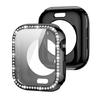 Caixa de Relógio Tudo-em-Um com Uma Fileira de Concha e Película Incrustadas de Diamante Tudo Incluído Adequada para Apple 678910 Geração iWatch Caixa Protetora de Vidro Temperado