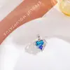 [Aço Titânio] Nova Corrente de Clavícula Coração do Oceano Primavera Colar Feminino Leve Luxo Cristal Azul Amor Atacado