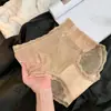 Pantalones de Control de Abdomen de Cintura Alta Versión Mejorada Tipo X Camelia para Mujer 10A Encaje Antibacteriano Extendido en la Entrepierna Bragas Levanta Glúteos para Mujer