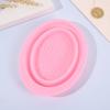 Tazón de Limpieza para Brochas de Maquillaje Nuevo Transfronterizo Plegable Portátil Almohadilla de Fregado Tazón de Limpieza para Maquillaje Ovalado Herramienta de Limpieza Tipo T