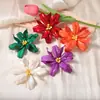Brincos de Design de Moda com Personalidade Exagerada Transfronteiriços Estilo Boêmio Flor Grande Tridimensional Brincos com Pino de Prata para Mulheres