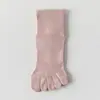 Meias de cinco dedos para mulheres, finas de verão, antibacterianas, desodorantes, de malha, meias curtas de algodão puro, respiráveis, de cano médio, meias de dedos para mulheres, meias de dedos separados