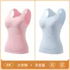 Ropa interior térmica para niñas de otoño e invierno, cuello en V, protección para el abdomen, sujetador sin costuras con almohadillas en el pecho, chaleco para estudiantes en etapa de desarrollo