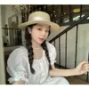 Sombrero de paja de ala plana estilo francés para mujer, vacaciones de verano en la playa, sombrero de paja estilo 'old money', sombrero de protección solar para mujer, sombrero para el sol