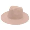 Sombrero de Paja de Color Sólido de Venta Caliente Transfronteriza para Mujer Sombrero Panamá Sombrero Jazz Sombrero de Playa Protección Solar Sombreros de Deseo