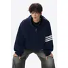 Moletom com capuz listrado estilo americano, uma jaqueta casual aberta adequada para primavera, outono e inverno, um moletom de casal moderno e folgado