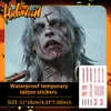 Combinação de Adesivos de Tatuagem com Elementos de Terror de Halloween Transfronteiriços, Maquiagem Assustadora e Engraçada, Estilo Atmosférico Cos Halloween
