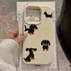 Cachorro Dachshund Adequado para Capa de Celular Apple 16Promax Iphone17 Nicho 14 Camada Dupla 13 Capa Rígida 12/11