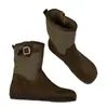 Botas Cortas Retro con Hebilla Bloque de Color Maillard Primavera/Otoño 2026 Suela Suave Versátiles para el Trabajo Antideslizantes Resistentes al Desgaste Zapatos de Moda