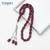 Pulsera Saudí Zanzhu de 10*15 mm, Cuentas de Oración Estilo de Oriente Medio, Color Mixto, Cuentas de Oración Metálicas de Cola Triple