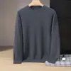 Suéter de cachemira para bebé, cuello alto medio para hombre, color liso, casual de negocios, manga larga, cuello medio, camiseta interior de punto de lana