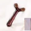Palo de Masaje Facial en Forma de Y de Cuerno de Palo de Rosa Peine de Masaje para el Hogar Dredaje de Puntos de Acupuntura Peine de Meridianos Rastrillo de Astas con Mango Largo