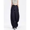 Jeans de Pierna Ancha Color Azul Denim Estilo Retro Americano para Mujer, Nuevos de Primavera/Verano de Cintura Alta, Sueltos, Caídos, de Largo Hasta el Suelo