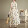 Estilo Novo de Verão para Mães de Meia-Idade Camisola de Algodão e Seda de Alta Qualidade Roupa de Casa Feminina Vestido Regata de Viscose para Usar por Cima