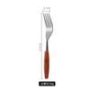Faca Ocidental Aço Inoxidável 304 Talheres Faca, Garfo e Colher Espessados Faca e Garfo de Bife Cabo de Madeira de Alta Qualidade Garfo de Sobremesa Ocidental