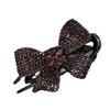 Presilha de Pressão com Laço de Strass e Estampa de Leopardo na Parte de Trás da Cabeça, Presilha Grande tipo Bico de Pato para Cabelo, Série Versátil para Roupas de Trabalho da Moda Venda Direta da Fábrica