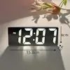Relógio de espelho luminoso ins relógio de mesa tabela de horários enfeites de mesa display digital LED despertador eletrônico