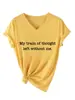 Mi hilo de pensamiento Amazon eBay sitio independiente casual simple camiseta de mujer con cuello en V y manga corta