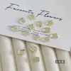 Pedras de Strass Retangulares Octogonais para Nail Art Brilhantes da Moda Quadrados de Mahjong 6*8 Strass de Fundo Plano Azul Lago Branco Acessórios de Nail Art
