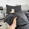 Juego de Cuatro Piezas Estilo Mezcla y Combinación de Color Puro Algodón Lavado Patrón de Rayas Estilo Sin Estampar Suave Ceroso Mezcla y Combinación Ropa de Cama para Dormitorio de Estudiante Juego de Tres Piezas