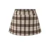 Falda Retro de Cuadros Línea A para Mujer en Otoño e Invierno Nuevo Sexy Estilo Sexy Cintura Baja Aspecto Adelgazante Anti-Exposición Ceñida a la Cadera Falda Corta