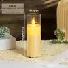 Diseño de concierto luz de vela electrónica LED recargable de acrílico luz de vela recargable para fiesta navideña luz de ambiente de boda