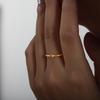 Romantismo Francês Vintage Zircônia Branca Pedra Nano Vidro Banda Fina Anel de Nicho Feminino Joia Não Desbota Tendência