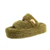 Zapatillas de felpa de algodón, de suela gruesa y que aumentan la altura, diseño moderno, colección otoño/invierno 2026, diseño de una tira con cierre de velcro, zapatillas cálidas y mullidas