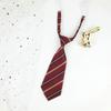 Corbata pequeña de rayas ultracorta casera para mujer, estilo perezoso, no necesita atarse, estilo universitario japonés lindo, marrón retro, niños de jardín de infancia