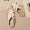Meias-Pantufas Baotou de Sola Grossa para Uso Externo Feminino Verão Novo Tecido Vazado Sandálias Mule Prata Francês Sandálias Anabela