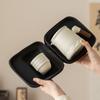 Juego de Té de Viaje Yuanshan Guochao Wenchuang Traje Blanco Crema Cerámica Portátil Taza Express Conmemorativo Negocios Regalo de Acompañamiento