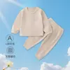 Conjunto de Ropa Interior para Bebé Primavera Otoño Niños Niñas Dos Piezas Dividido Capa Base Ropa de Otoño Pantalones de Otoño Ropa de Casa