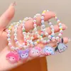 Pulseira Kuromi Infantil Sanrio Meninas Doce Fofa Desenho Animado Feita à Mão Corda de Mão Pequeno Presente Acessórios Delicados