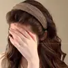 Faixa de cabeça larga com cor dopamina para mulheres, acessório de cabelo antiderrapante para lavar o rosto, uso diário e penteados com coroa alta