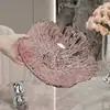 Nueva Entrada Lujo PET Plato de Frutas Pétalo Plato de Fruta Seca para el Hogar Plato de Caramelos Sala de Estar Exquisito Plato de Frutas para Snacks