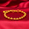 Pulsera de mujer en vivo con imitación de oro de 24 quilates, cuentas de Buda con patrón brillante, cuentas de transferencia, pulsera de oro con arena de Vietnam.