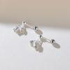 Pendientes de botón de plata s925 de orquídea dulce y exquisitos, diseño de rosca retorcida, pendientes personalizados pequeños, pendientes de temperamento versátiles para mujer