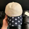 Gorra de Béisbol Azul Marino con Lunares y Oso Estilo Coreano para Mujer con Visera Ancha, Hace que la Cara Parezca Más Pequeña, Adecuada para Circunferencia de Cabeza Grande