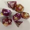 Juego de Dados Multilado Dos Tonos Acrílico Numéricos 7 Piezas/Juego Dados Color Sólido Grupo de Corredores Dados Cielo Estrellado