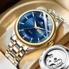 Reloj de acero fino para hombre, fondo pasante, hueco, correa de acero, hebilla de mariposa, impermeable, moda, reloj de cuarzo, explosión en vivo, reloj nuevo