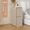 Mesita de noche de madera maciza de lujo, ligera, estilo crema, sencilla, moderna, pequeña, para dormitorio, mueble de noche con abertura de 20 cm, muy estrecho.