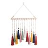 Colgante de Pared Bohemio Tapiz Tejido a Mano Colgante de Pared Cuerda de Algodón Colorida Tapiz con Borlas Fondo para Decoración de Entrada Dormitorio