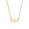 Moda Ins Europea y Americana Simple Versátil Cadena de Suéter Joyería para Mujer Acero Inoxidable Corte Tres Número Colgante Collar