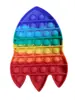 Brinquedo Divertido Aliviador de Estresse de Silicone Matador de Roedores Mini Redondo Quadrado Arco-Íris Matador de Roedores Pressione e Jogue Decompressão para os Dedos Chaveiro