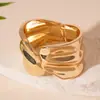 Pulsera Geométrica Cuadrada de Metal Europea y Americana con Forma de Ola Retorcida Pulsera de Personalidad Temperamental Joyería de Lujo Ligero de Alta Gama Transfronteriza