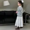 Conjunto de Falda para Niñas Otoño 2025 Nuevo Conjunto Estilo Coreano para Niños Elegante Conjunto de Dos Piezas de Falda de Otoño para Niñas